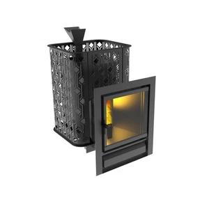 Печь для бани Varna 16 из нержавеющей стали с закрытой каменкой Black Stove